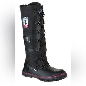 Pajar Women's Black Tall Lace-Up Boots Size 5.5 Used- Like New